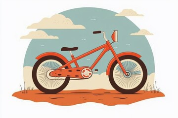 Wall Mural - a bike is shown in a flat design