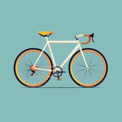 Wall Mural - a bicycle is shown in a flat design