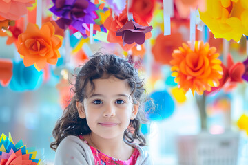 Joyful Children's Craft Party with Colorful Paper Decorations