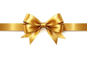 Elegant gold banner with a luxurious satin ribbon tied in a perfect bow, perfect for announcing awards, celebrations, or special occasions in style.