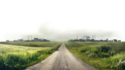 Canvas Print - PNG Road through grassfield border landscape grassland outdoors.