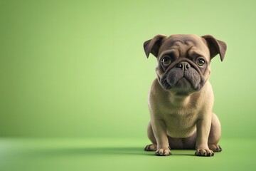 Wall Mural - 3D illustration of adorable and cute sad dog