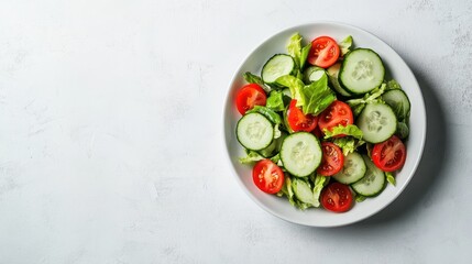 Wall Mural - Refreshing and Healthy Vegetable Salad with Cucumber and Tomatoes