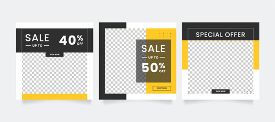 Wall Mural - promotional web banner for instagram social media post. editable square banner template. social medi