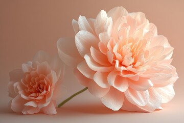 Poster - Delicate Peach Paper Flowers