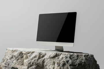Canvas Print - desktop computer screen mockup electronics furniture hardware.