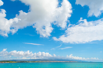 Turquoise sea under a blue sky