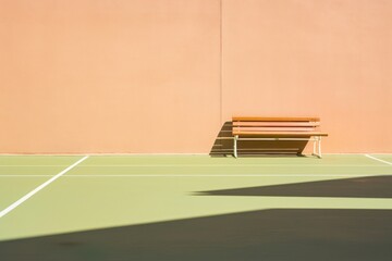 Poster - A tennis court outdoors architecture furniture.