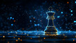© Neural9 Project - Digital Chess King Piece on Glowing Grid Background