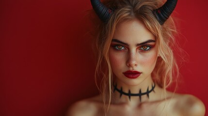 Gothic Demoness Fantasy Portraits: Dark, Mysterious, and Seductive Beauty in Red