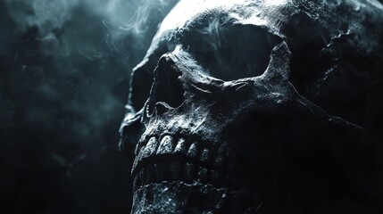 Wall Mural - A skull with smoke coming out of it