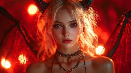 Gothic Demoness Fantasy Portraits: Dark, Mysterious, and Seductive Beauty in Red