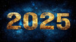 © Top AI images - The year 2025 in glowing orange digits against starry cosmic background