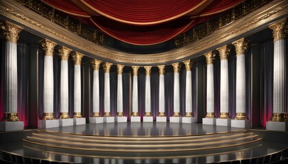 Poster - Opulent Roman Columns and Pillars Framing a Grand Stage Design