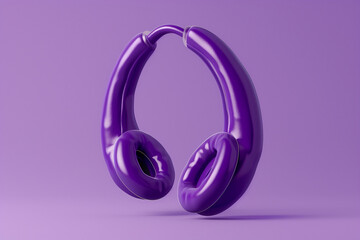 Purple Eggplant Shaped Headphones