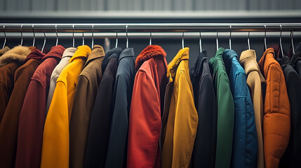 Sticker - Coat Drive Promotion: Motivating Clothing Donation with Photos of Coats Hanging on Coathangers for Effective Marketing Assistance: Generative AI