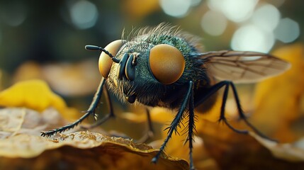 Wall Mural - Fly Macro Photography: A Close-Up Look at Nature's Tiny Wonders