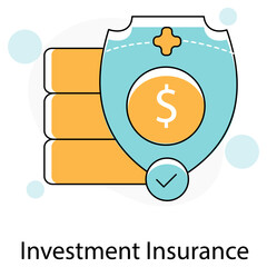 Wall Mural - Investment Insurance Icon. Vector Icon Design