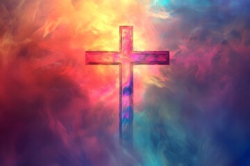 colorful Christian cross