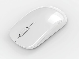 A modern wireless mouse with a sleek design, isolated on a white background