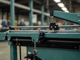 Close-up of a seam sealer machine in an industrial setting.