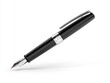© JP STUDIO LAB - A sleek black fountain pen with silver accents, isolated on white
