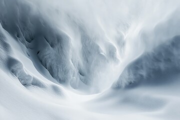 Wall Mural - Abstract Snowscape with Windswept Ridges and Fog