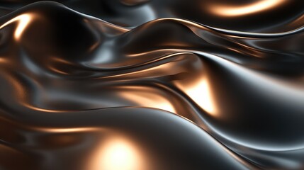 Smooth, molten metal-like curves illuminated by soft light, forming a futuristic abstract landscape. No people, no logo.