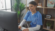 © Krakenimages.com - A smiling young woman in scrubs holds a chihuahua at a veterinary clinic.