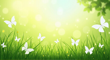 spring background with grass