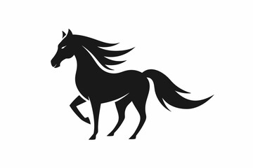 Wall Mural - A Creative simple memorable horse animal logo vector, silhouette black color, vector art illustration