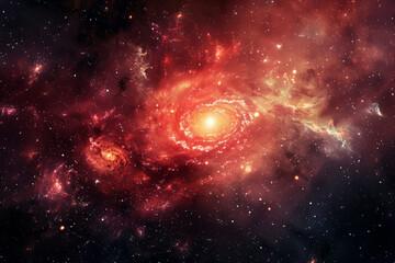 Wall Mural - beautiful red galaxy. generative ai