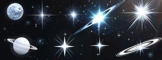 Wall Mural - christmas concept. glow effect with sparkling stars on transparent background. festive lights.