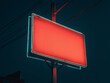 © Mselected - Red neon empty billboard on pole