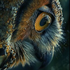 close up of an owl eye