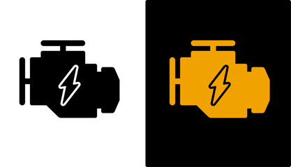 electrical car engine icon symbol