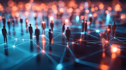 image of a group of people and the concept of communication network. social media. human resources. 