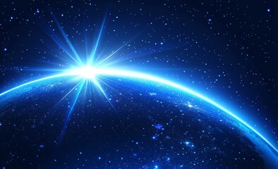 Wall Mural - conceptual illustration of outer space and the speed of light in 3d.