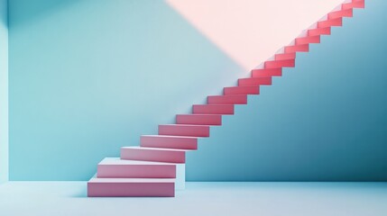 stairs to success with arrow on top