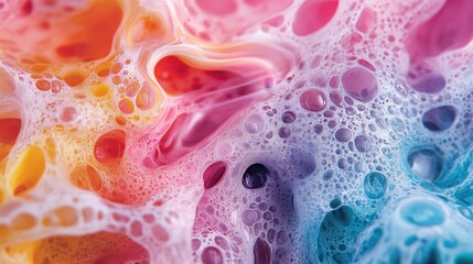 A mesmerizing collection of colorful, swirling soap bubbles, showcasing a vibrant pattern and texture, highlighting the beauty in abstract and organic design.