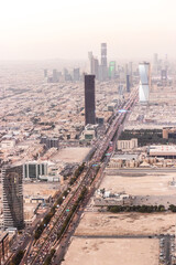 Wall Mural - Aerial view of Riyadh with King Fahd road, capital of Saudi Arabia