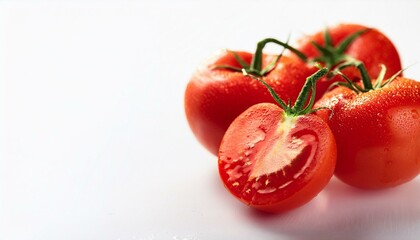 Wall Mural - fresh tomatoes on white background 4