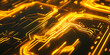 © Ahmad - Close-up of Glowing Circuit Board with Golden Lines