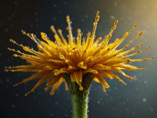 Canvas Print - Vivid yellow color burst in macro photography.