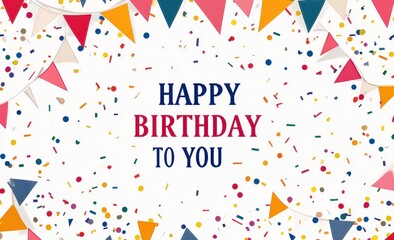 Sticker - Happy birthday card with text 