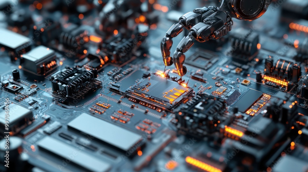 Electronic assembly microprocessor semiconductor industry 4.0 factory ...