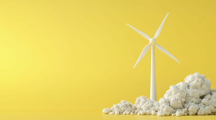 Poster - Waste-to-energy Engineering, energy generation from waste, set against a dynamic yellow background, 3D illustration