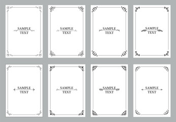 Canvas Print - Decorative frames, vintage rectangle ornaments and ornate border. Decorative antique  frames, Isolated icons vector set.eps