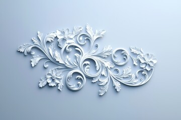 Wall Mural - Design with rococo stucco moulding on white walls