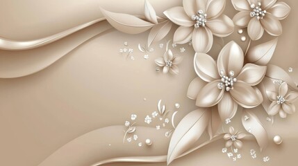 Relief design with intricate floral patterns in soft beige tones, perfect for decor or wall art.